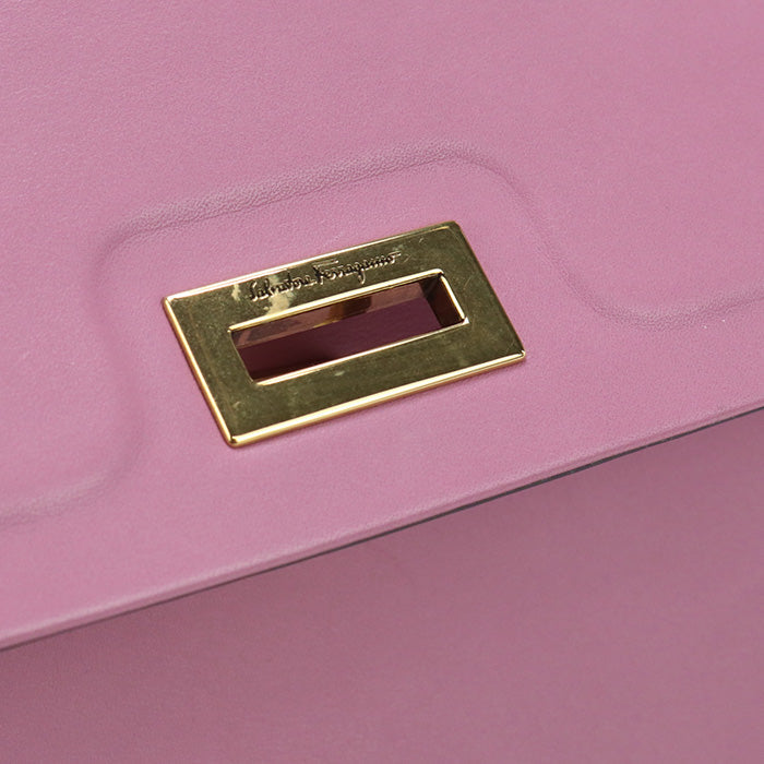 Ferragamo Fr89527 2Way Handbag Calfskin Pink Women