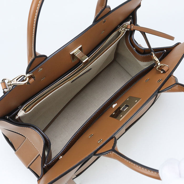 Ferragamo 21 H900 2Way Gancini Tote Bag Calfskin Brown Women