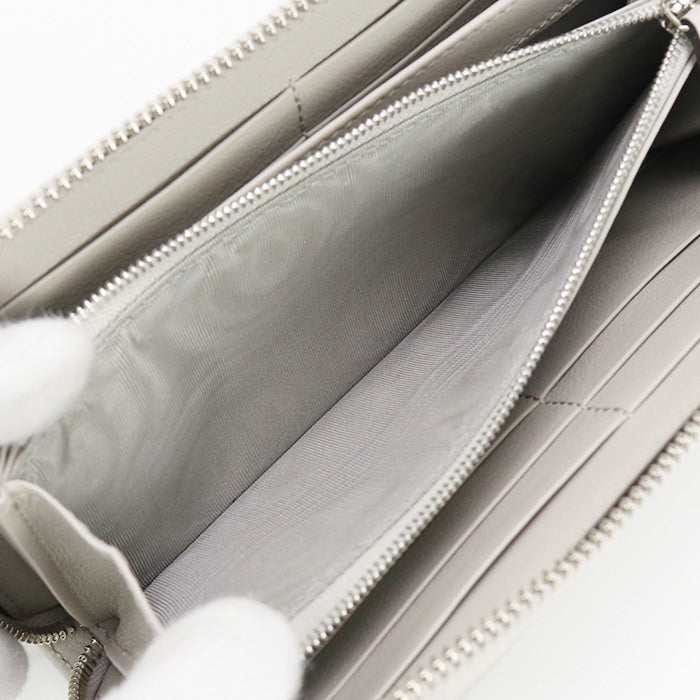 Gucci 790057 Zip Around Wallet Double G Pursezip Leather Gray Women