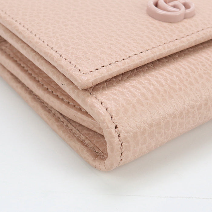 Gucci 598587 Bi-Fold Wallet Gg Marmont Double Gg Medium Wallet Leather Pink Women