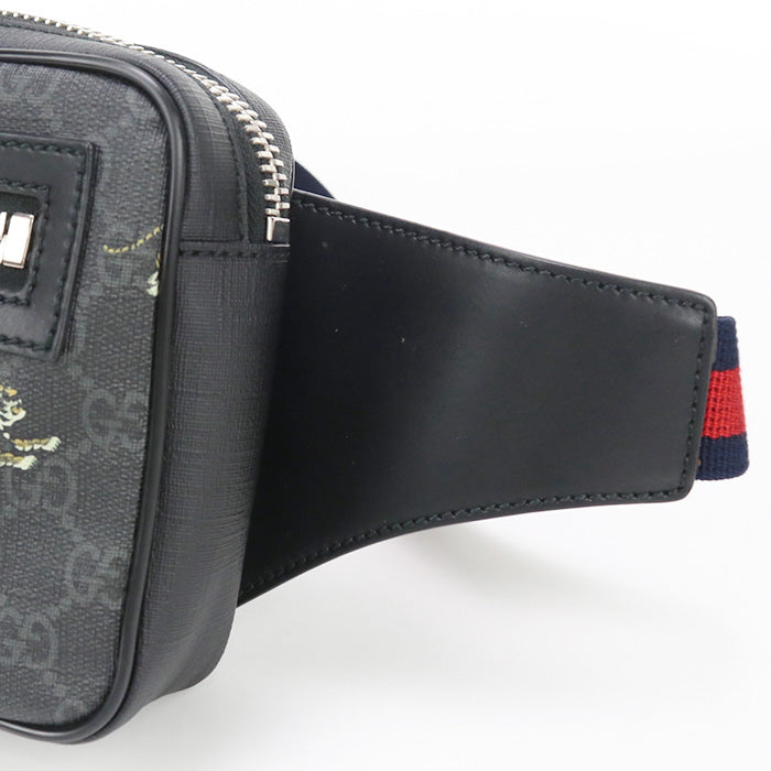 Gucci 474293 Body Bag Gg Supreme Belt Bag/Sling Bag Gg Supreme Canvas Black Mens