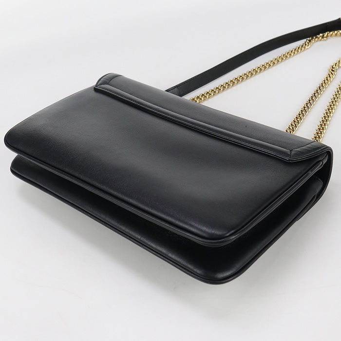 Gucci 537241 Shoulder Bag Raja Medium Chainshoulder Bag Leather Black Women