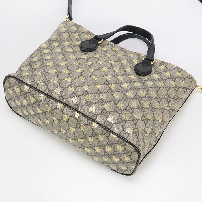 Gucci Gu90386 2Waytote Bag Gg Supreme Be Tote Bag Beige Women