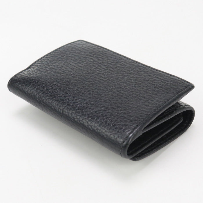 Gucci Gu90972 Tri-Fold Wallet Gg Marmont Three Fold Wallet Leather Black Women