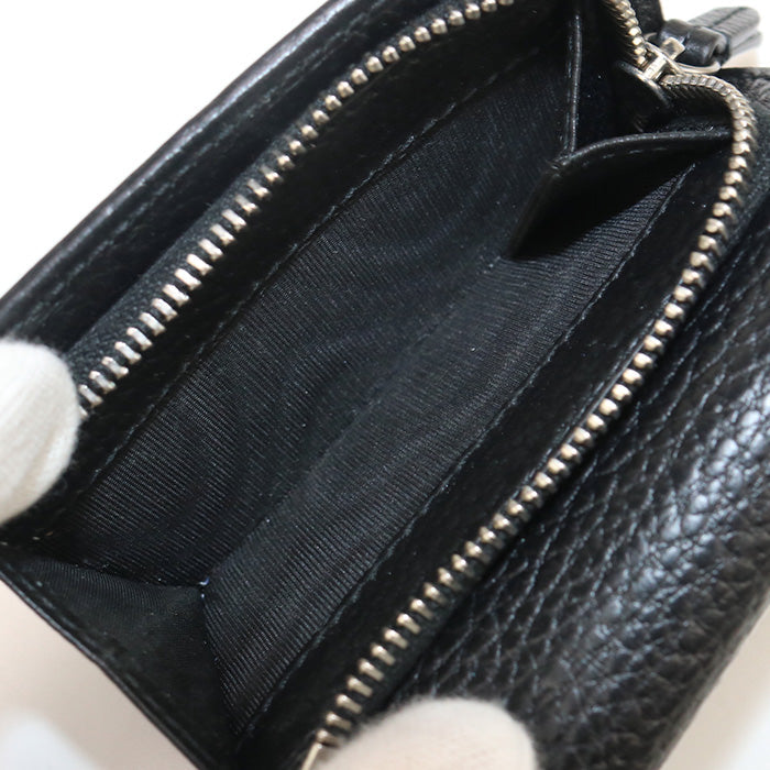 Gucci Gu90972 Tri-Fold Wallet Gg Marmont Three Fold Wallet Leather Black Women