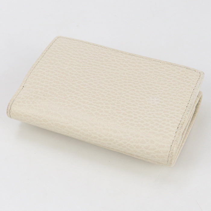 Gucci Gu92282 Gg Marmont Three Fold Wallet Leather White Women