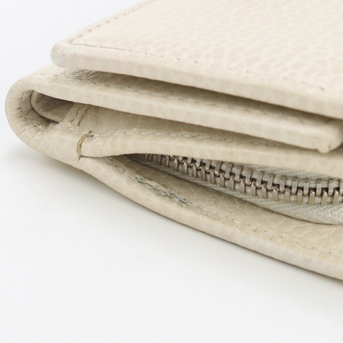 Gucci Gu92282 Gg Marmont Three Fold Wallet Leather White Women