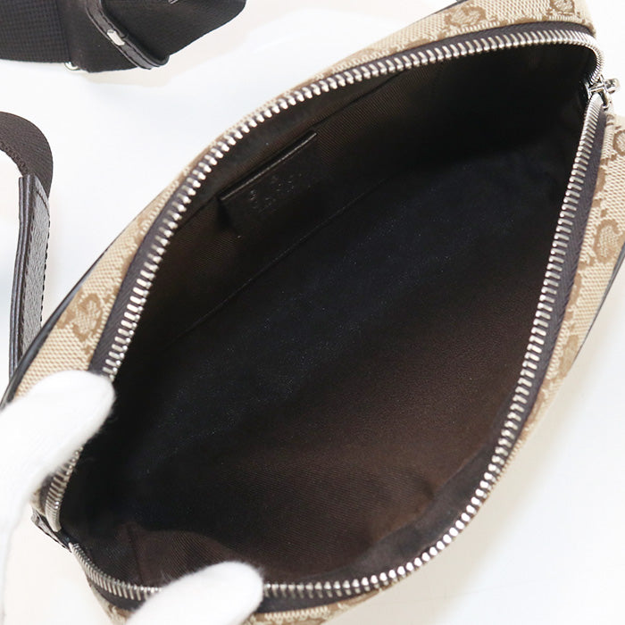 Gucci 449174 Body Bag Gg Canvas Waist Bag Canvas, Leather Beige Mens(Unisex)