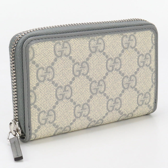 Gucci Gu92955 Zip Coin Case Gg Supreme Coin Pocket Pvc Gray Unisex