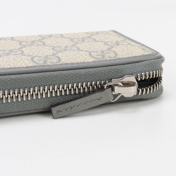 Gucci Gu92955 Zip Coin Case Gg Supreme Coin Pocket Pvc Gray Unisex