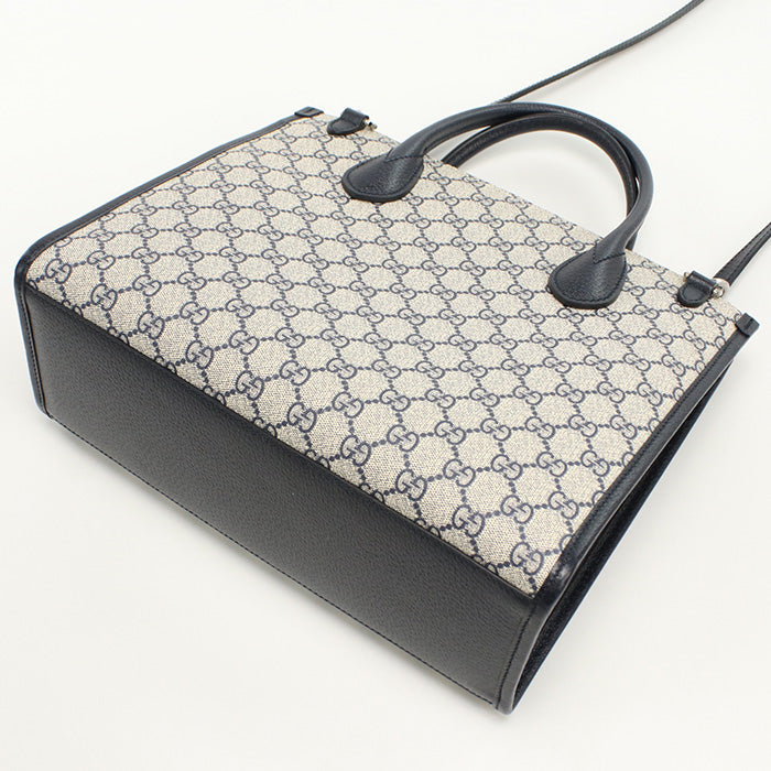 Gucci Gu93206 Small Interlocking G Tote Bag Pvc Navy Women