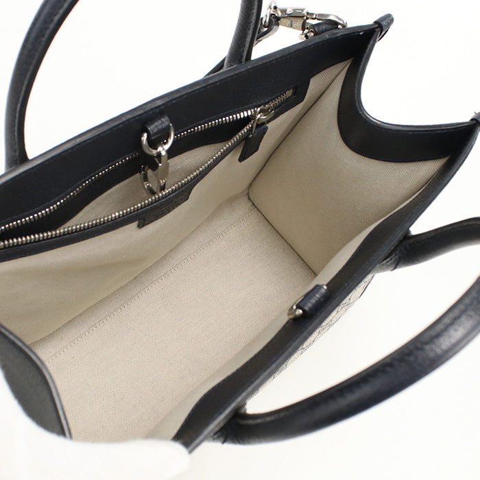 Gucci Gu93206 Small Interlocking G Tote Bag Pvc Navy Women