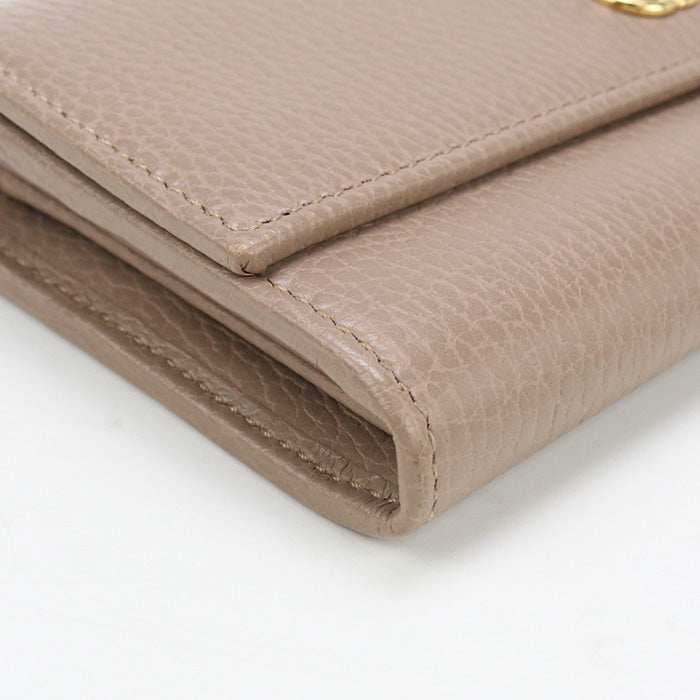 Gucci Gu93385 Continental Wallet Double G Purse Folio Leather Pink Women