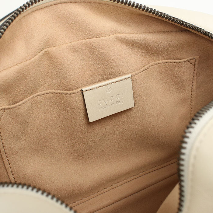 Gucci 447632 Small Camera Bag Gg Marmont Shoulder Bag Leather White Women