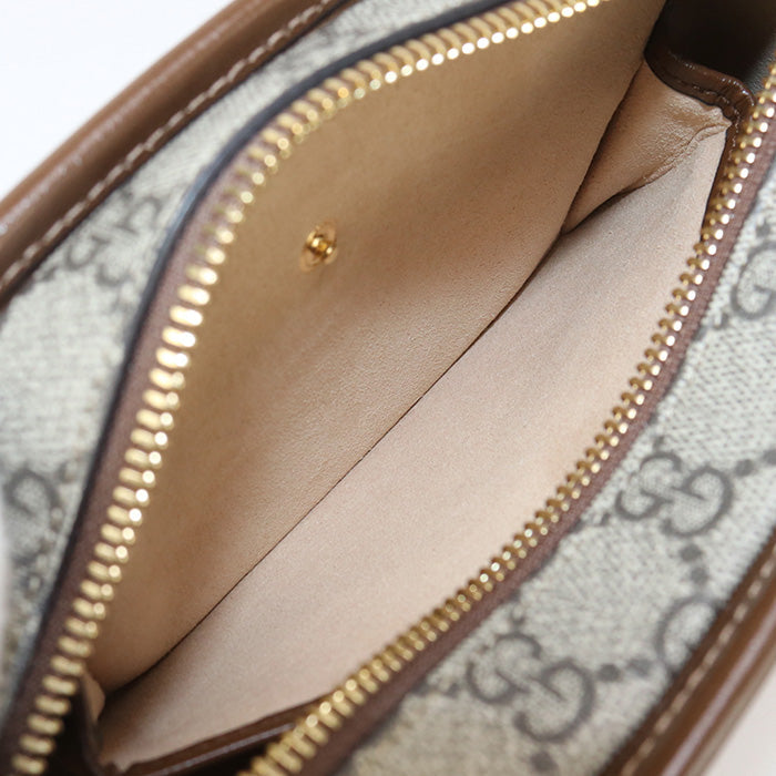 Gucci 658572 Interlocking G Diagonal Shoulder Bag Gg Supreme Beige Women