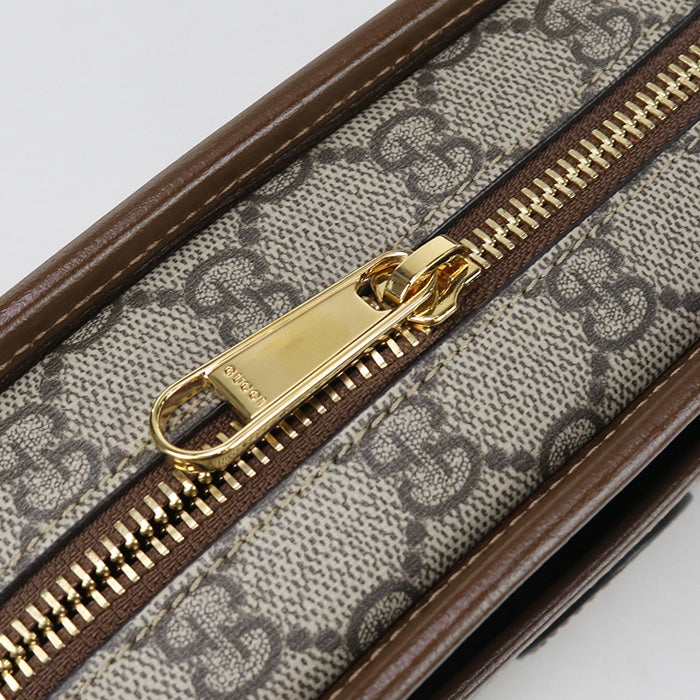 Gucci 658572 Interlocking G Diagonal Shoulder Bag Gg Supreme Beige Women