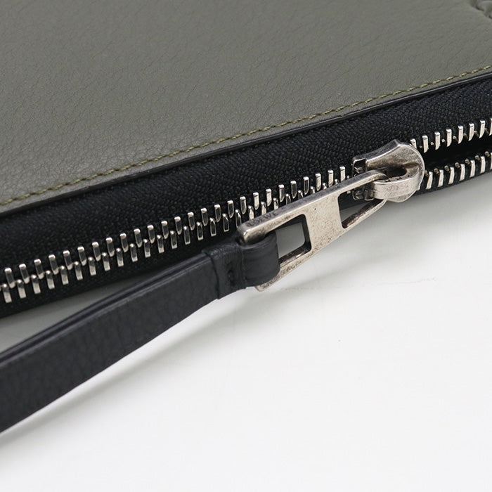 Loewe Zip Around Wallet Puzzle Pursezip Around Calfskin Green Women