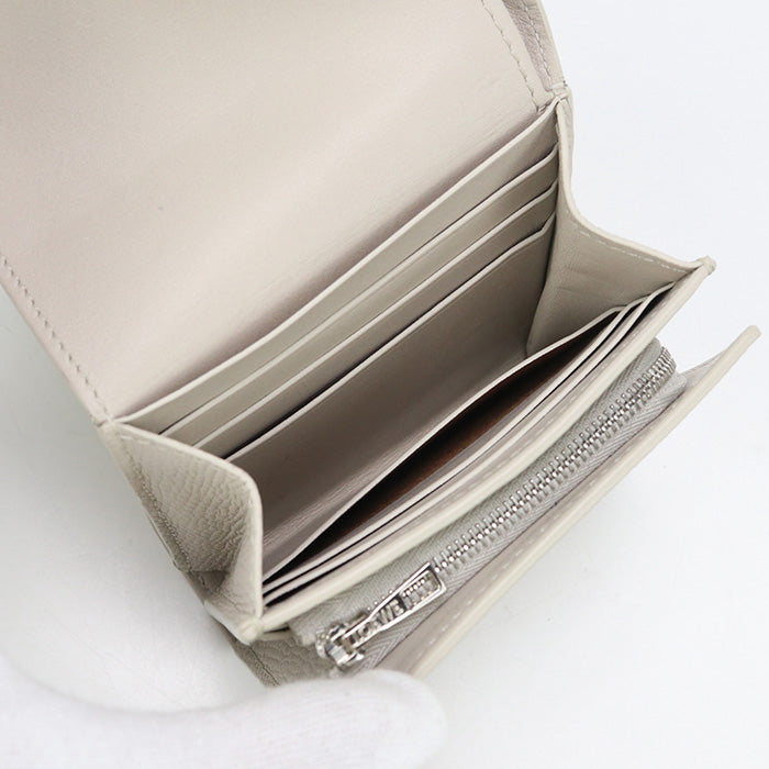 Loewe Lo93000 Compact Flap Wallet Anagram Folded Wallet Calfskin Beigewomen