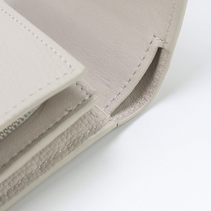 Loewe Lo93000 Compact Flap Wallet Anagram Folded Wallet Calfskin Beigewomen