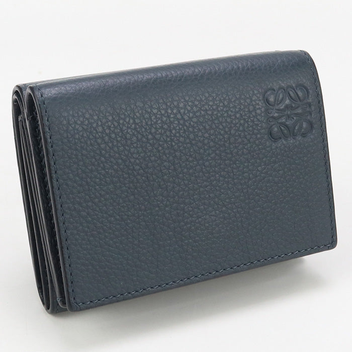 Loewe Lo93011 Trifold Wallet Anagram Three Fold Wallet Calfskin Navy Mens