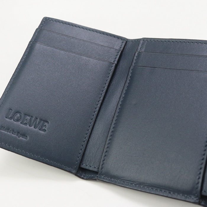 Loewe Lo93011 Trifold Wallet Anagram Three Fold Wallet Calfskin Navy Mens