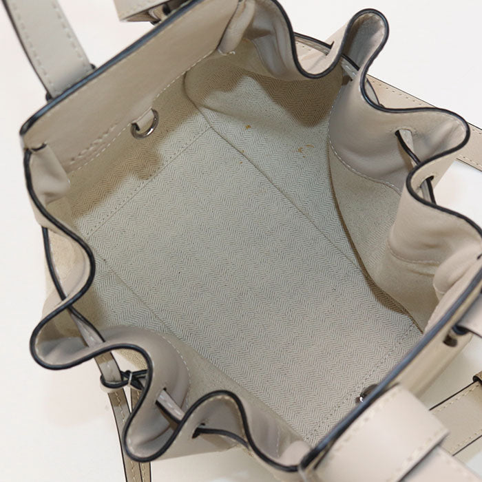 Loewe 314.12.V07 Mini Hammock Drawstring Bag Handbag Calfskin Beige Women