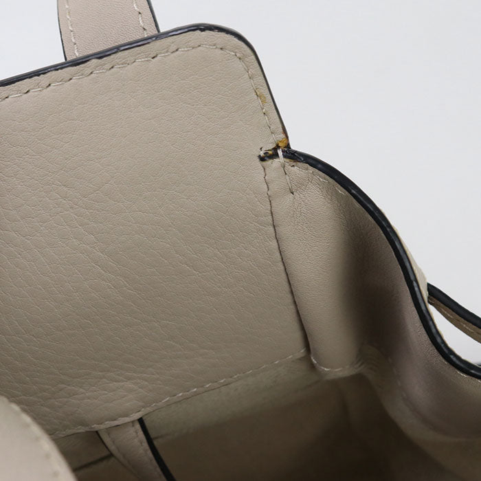 Loewe 314.12.V07 Mini Hammock Drawstring Bag Handbag Calfskin Beige Women