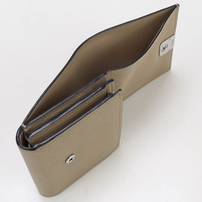Loewe C821L57X01 Bi-Fold Wallet Anagram Compact Wallet Calfskin Beige Women