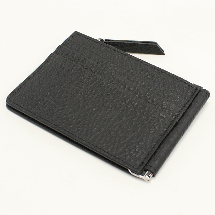 Maison Margiela Mar93159 4 Stitch Money Clip Folded Wallet Leather Black Women