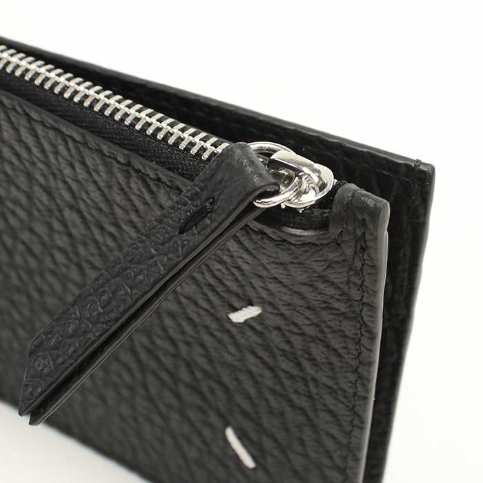 Maison Margiela Mar93159 4 Stitch Money Clip Folded Wallet Leather Black Women