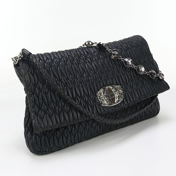 Miumiu(Outlet)2Way Shoulder Bag Tote Bag Materasse Leather Black Women