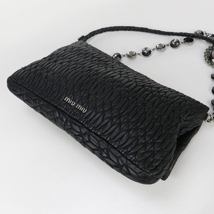 Miumiu(Outlet)2Way Shoulder Bag Tote Bag Materasse Leather Black Women