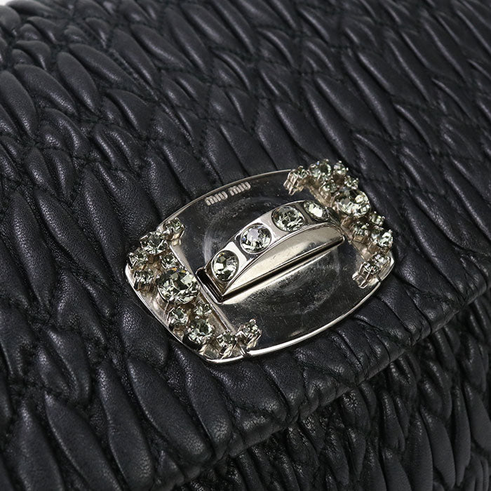 Miumiu(Outlet)2Way Shoulder Bag Tote Bag Materasse Leather Black Women