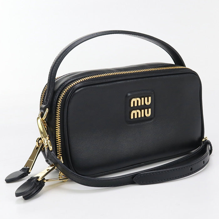 Miumiu(Outlet) 5Bh229 2Way Handbag Diagonal Shoulder Bag Leather Black Women