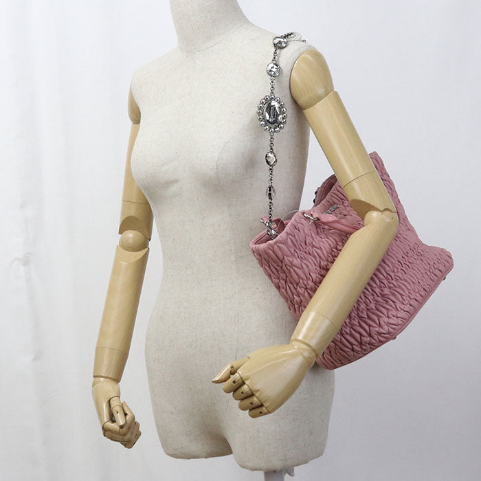 Miumiu(Outlet) Rn0896 Tote Bag Materasse 2Way Handbag Leather Pink Women