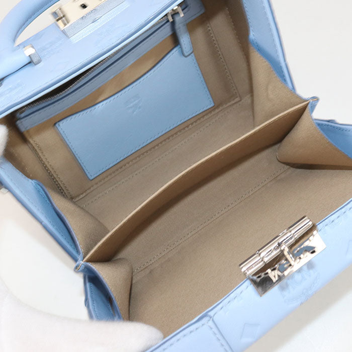 Mcm Mwr9Sbf25 2Way Handbag Handbag Leather Blue Women