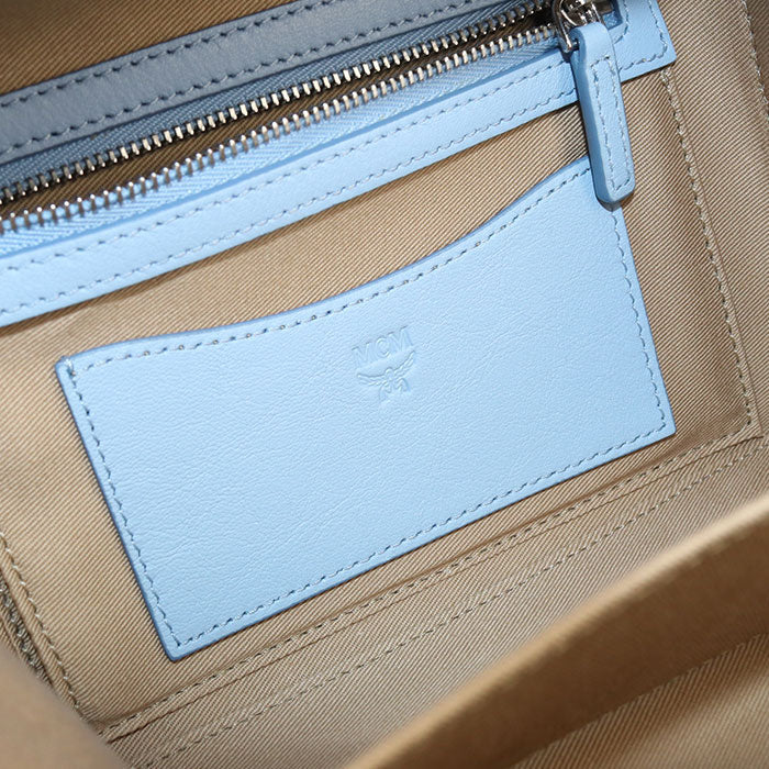 Mcm Mwr9Sbf25 2Way Handbag Handbag Leather Blue Women