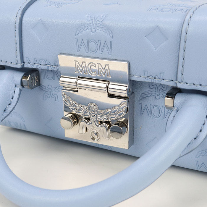Mcm Mwr9Sbf25 2Way Handbag Handbag Leather Blue Women