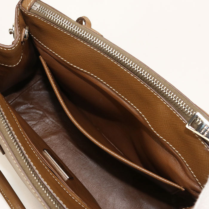 Prada 1Ba896 Saffiano Leather Small Bag Galleria Tote Bag Leather Brown Women