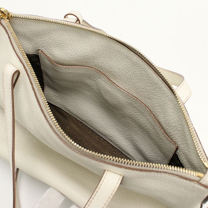 Prada 1Ba068 2Way Handbag Calfskin White Women