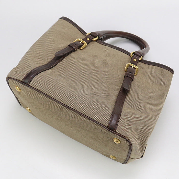 Prada Pr85840 Tote Bag Logo Jacquard Beige Women