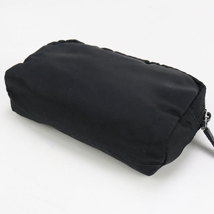 Prada 1Na021 Pouch Triangular Plate Cosmetic Pouch, Accessory Pouch Nylon Black Women(Unisex)