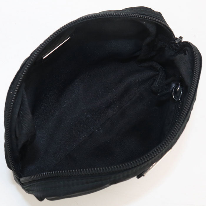 Prada 1Na021 Pouch Triangular Plate Cosmetic Pouch, Accessory Pouch Nylon Black Women(Unisex)