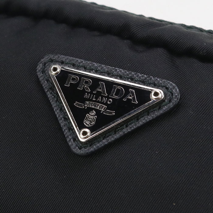 Prada 1Na021 Pouch Triangular Plate Cosmetic Pouch, Accessory Pouch Nylon Black Women(Unisex)