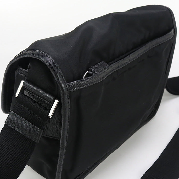Prada 2Vd768 Shoulder Bag Safiano Leather Messenger Bag Nylon Black Mens