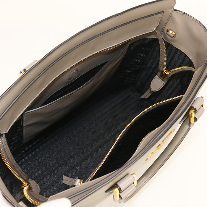 Prada Pr90036 2Way Tote Bag Leather Gray Women