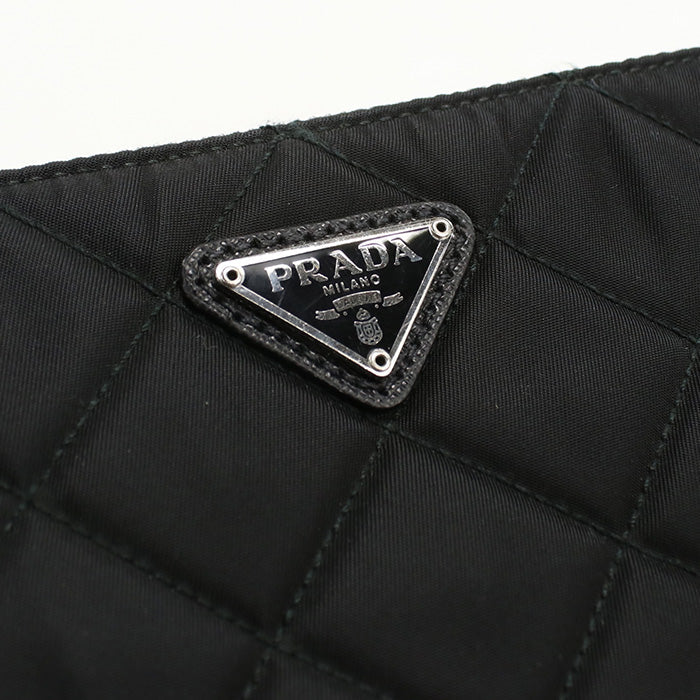 Prada 1Bh026 Shoulder Bag Quilting Chain 2Wayshoulder Bag Nylon Black Women
