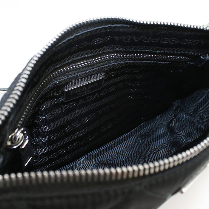 Prada 1Bh026 Shoulder Bag Quilting Chain 2Wayshoulder Bag Nylon Black Women