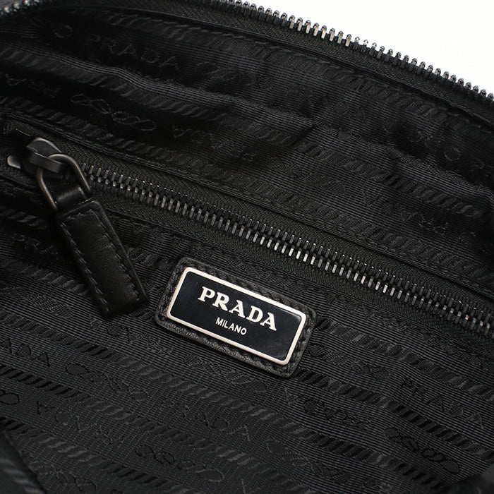 Prada 2Vh127 Belt Bag Body Bag Leather/Vitello Black Mens