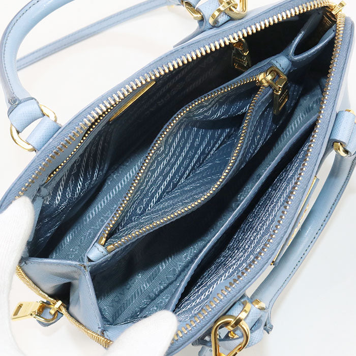 Prada 1Ba838 2Way Handbag/Safiano Leather Blue Women